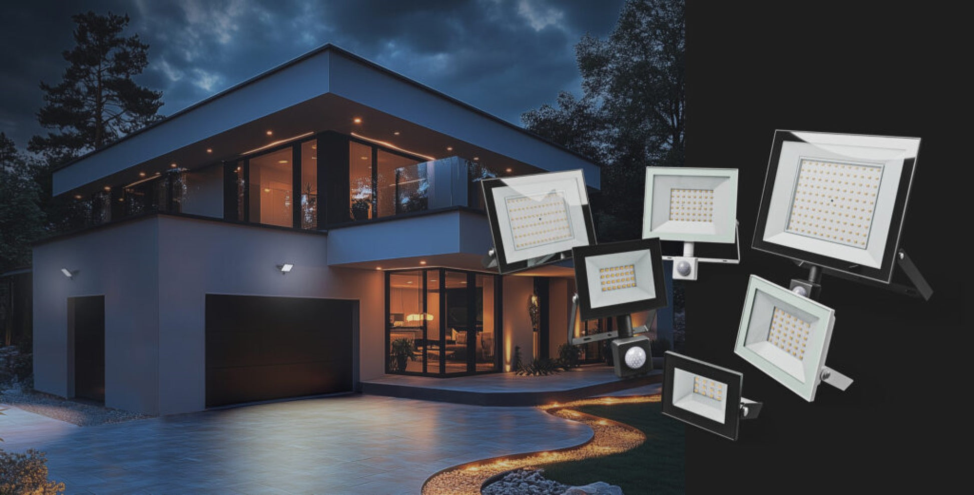 LED NOCTIS LUX 4 Fluter 10W Strahler 750lm weiss 100° IP44 Neutralweiss 4000K mit Bewegungssensor