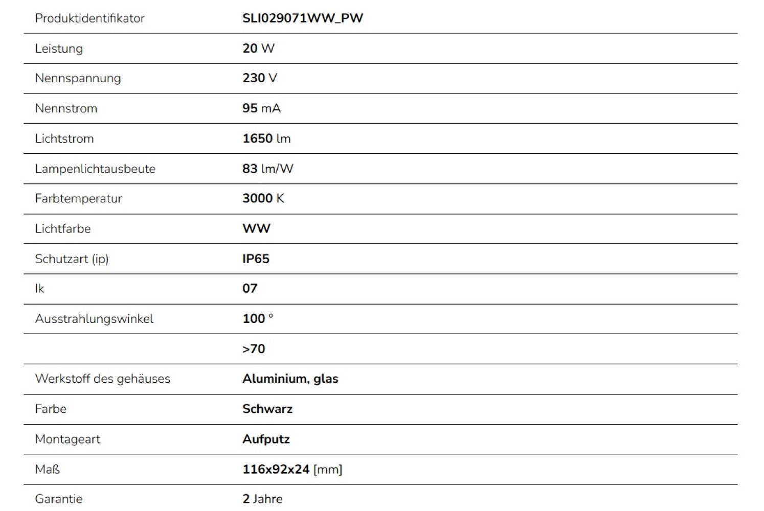 LED NOCTIS LUX 4 Fluter 20W Strahler 1650lm schwarz 100° 230V IP65 IK07 Warmweiss 3000K