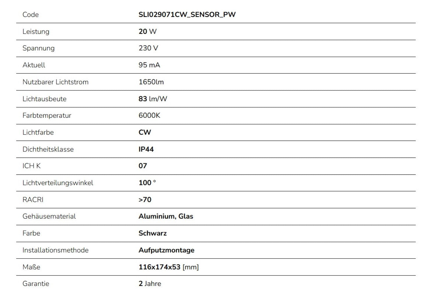 LED NOCTIS LUX 4 Fluter 20W Strahler 1650lm schwarz 100° IP44 Kaltweiss 6000K mit Bewegungssensor