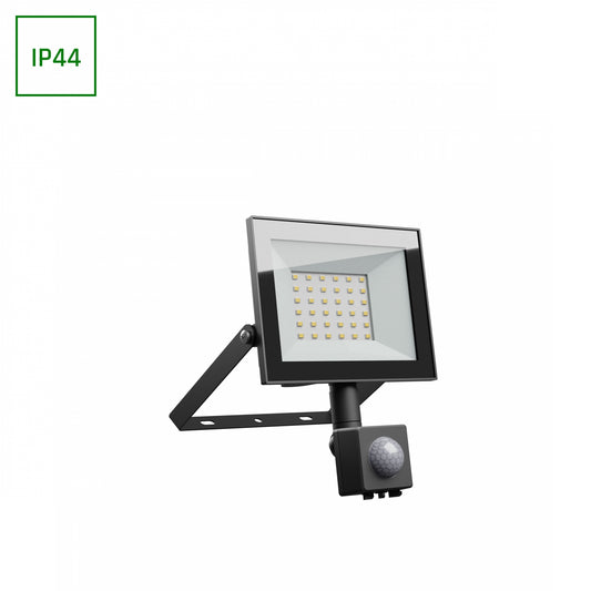 LED NOCTIS LUX 4 Fluter 30W Strahler 2500lm schwarz 100° IP44 Warmweiss 3000K mit Bewegungssensor