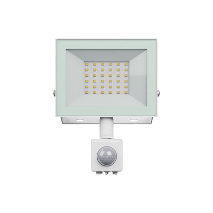 LED NOCTIS LUX 4 Fluter 30W Strahler 2500lm weiss 100° IP44 Kaltweiss 6000K mit Bewegungssensor