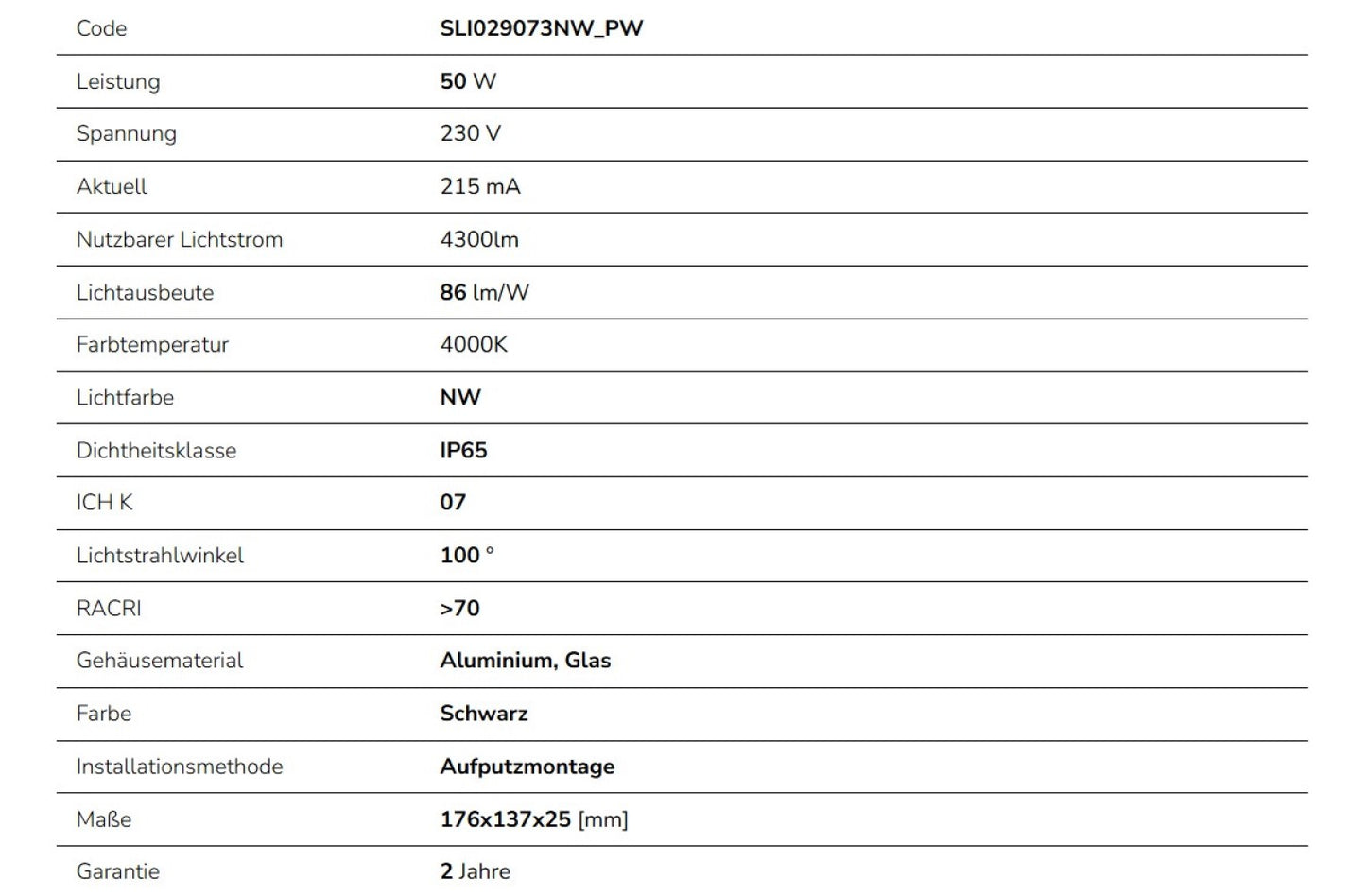 LED NOCTIS LUX 4 Fluter 50W Strahler 4300lm schwarz 100° 230V IP65 IK07 Neutralweiss 4000K