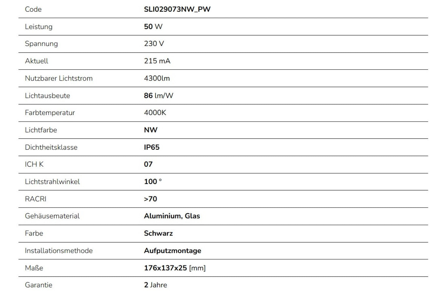 LED NOCTIS LUX 4 Fluter 50W Strahler 4300lm schwarz 100° 230V IP65 IK07 Neutralweiss 4000K