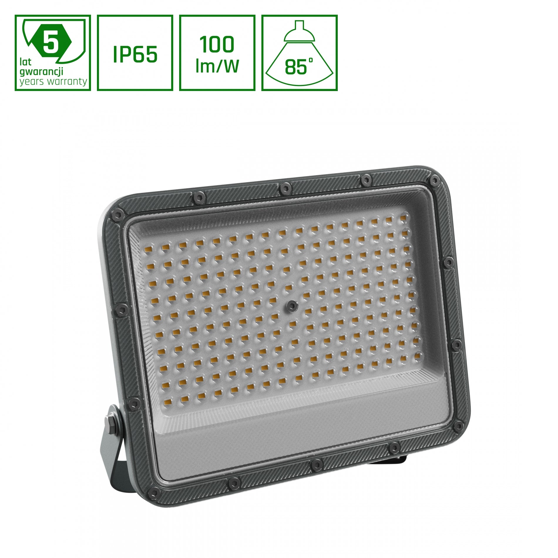 LED NOCTIS MAX 2 Fluter 100W Strahler 10000lm grau 85° 230V IP65 IK08 Neutralweiß 4000K