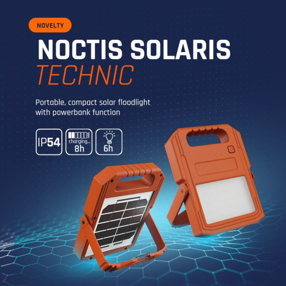 LED Noctis Solaris Fluter Solar Strahler 10W 1000lm IP54 Kalt 6000K Powerbank