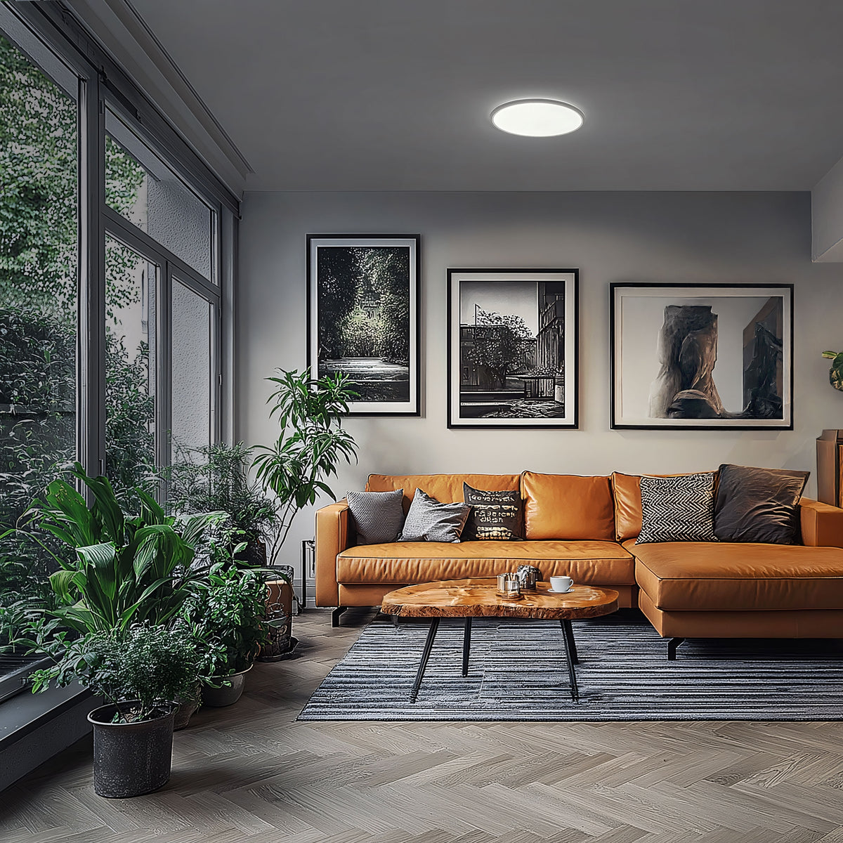 LED NYMPHEA FLAT DUO Deckenleuchte  230V 36W CCT 4700lm IP54 weiß Aufputz 3000K-6000K