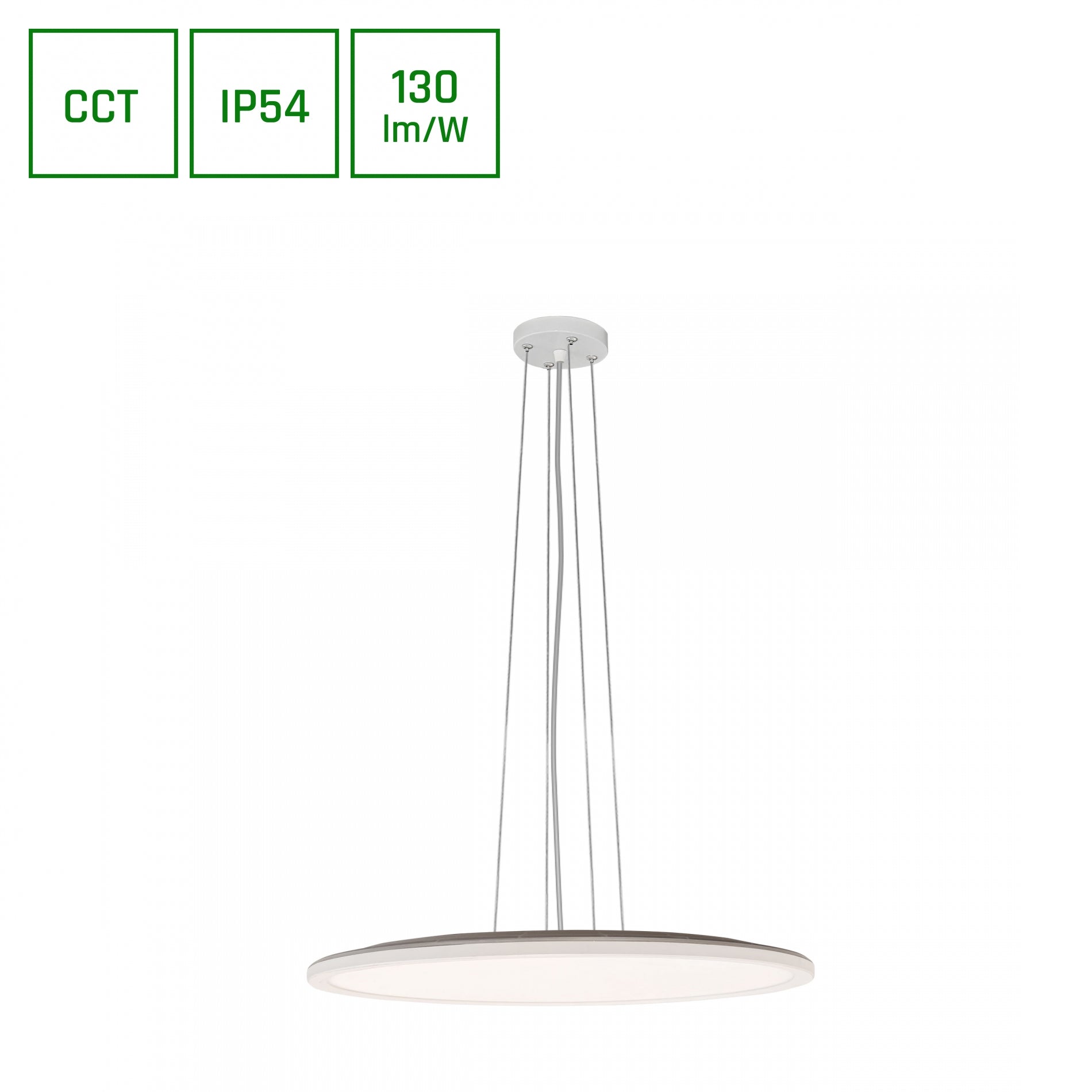 LED NYMPHEA FLAT DUO Deckenleuchte  230V 48W CCT 6200lm IP54 weiß Aufputz 3000K-6000K