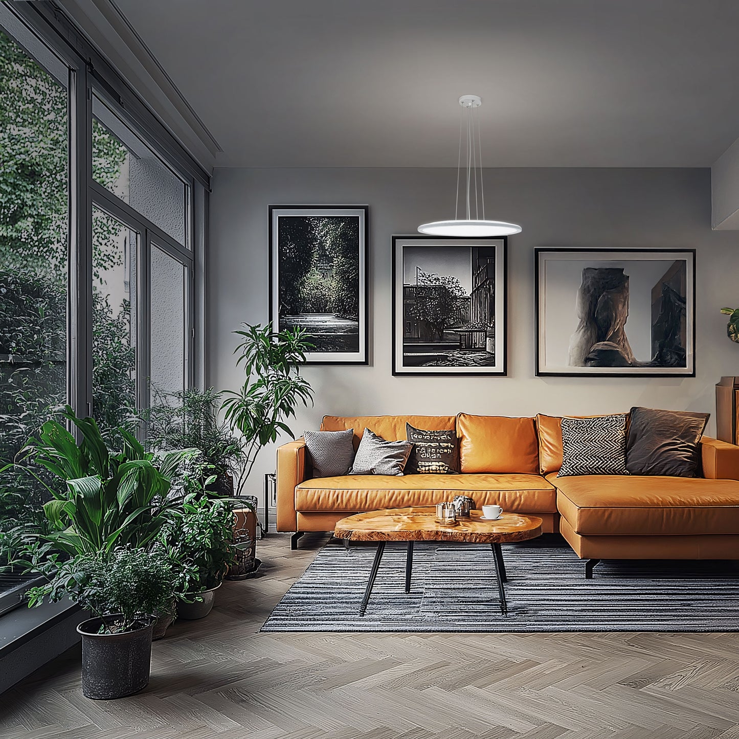 LED NYMPHEA FLAT DUO Deckenleuchte  230V 48W CCT 6200lm IP54 weiß Aufputz 3000K-6000K