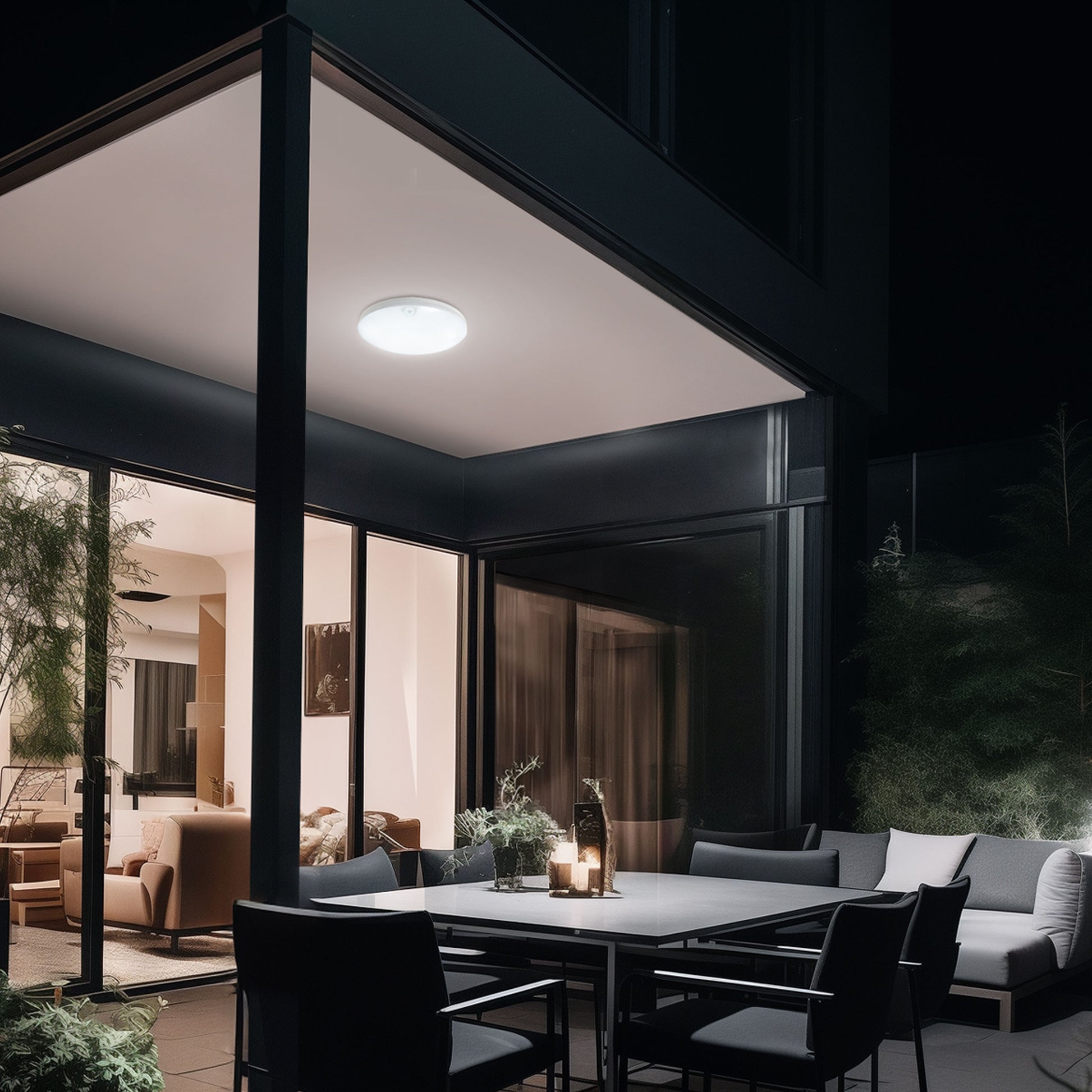 LED NYMPHEA PROXI PIR 18W Deckenleuchte 120° 2000lm weiss IP54 rund Warmweiss 3000K mit Bewegungssensor