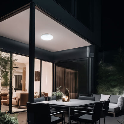 LED NYMPHEA PROXI PIR 18W Deckenleuchte 120° 2000lm weiss IP54 rund Warmweiss 3000K mit Bewegungssensor