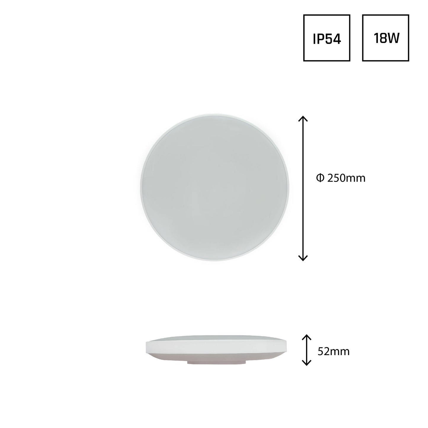 LED NYMPHEA RINGS schwarz &amp; weiß Deckenleuchte IP54 18W 1950lm Warmweiss 3000K rund