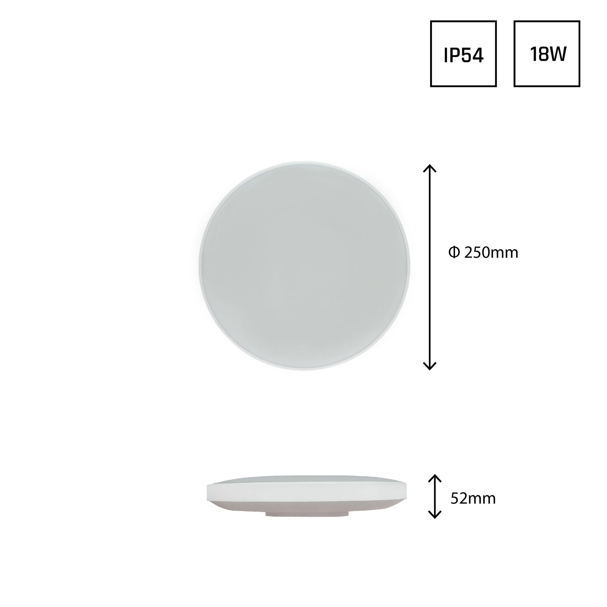 LED NYMPHEA RINGS schwarz &amp; weiß Deckenleuchte IP54 18W 1950lm Warmweiss 3000K rund
