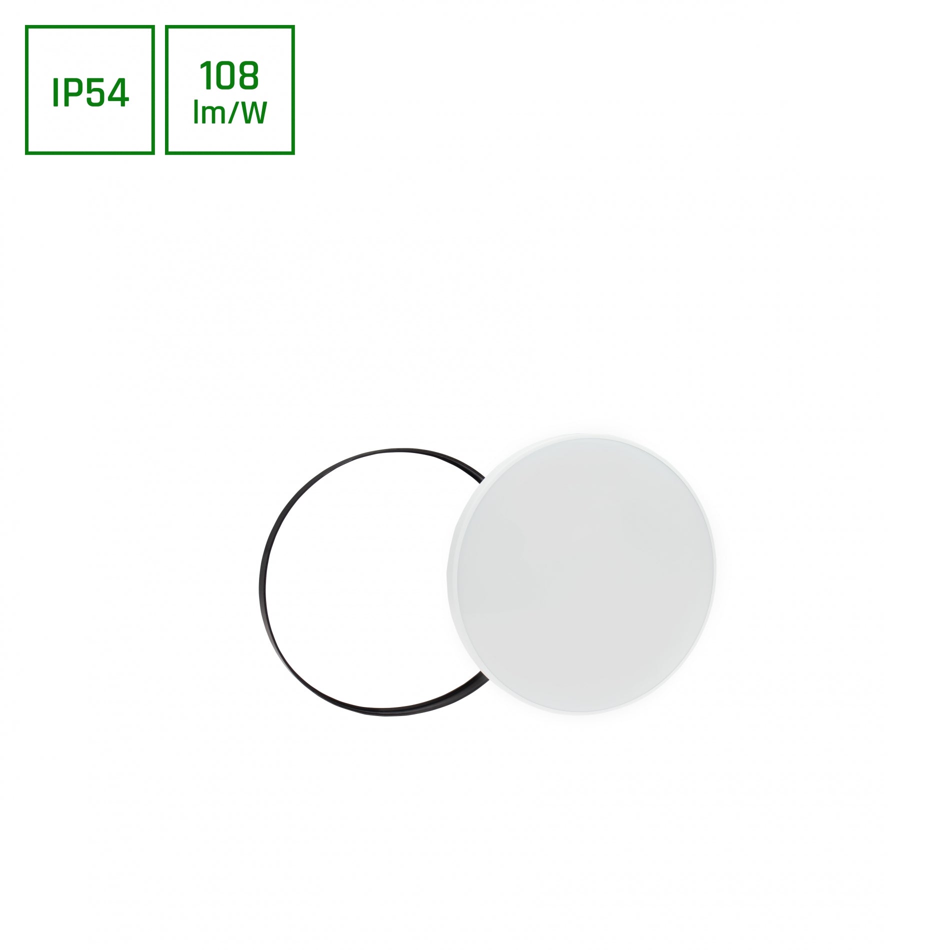 LED NYMPHEA RINGS schwarz &amp; weiß Deckenleuchte IP54 18W 1950lm Warmweiss 3000K rund