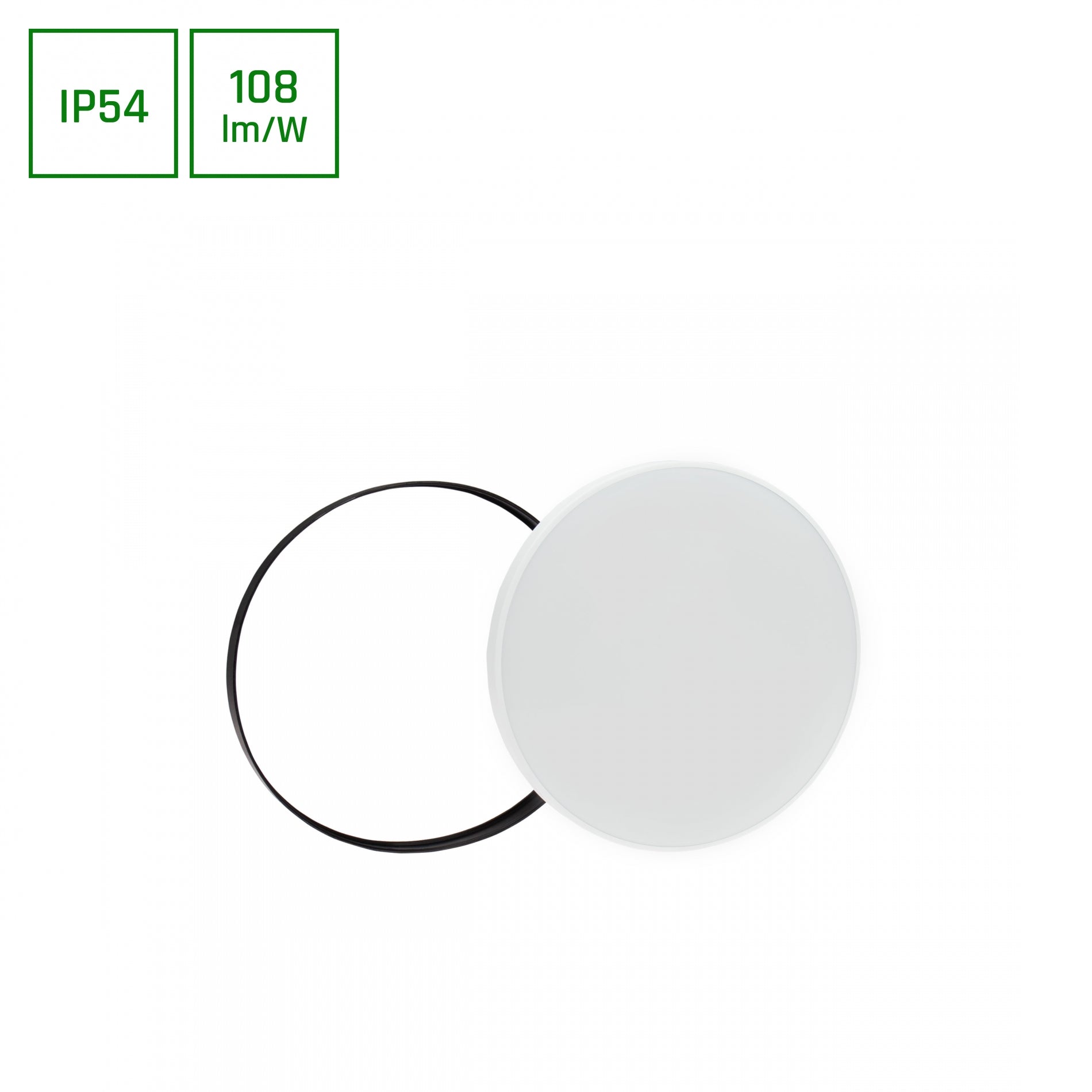 LED NYMPHEA RINGS schwarz &amp; weiss Deckenleuchte IP54 32W 3450lm Kaltweiss 6000K rund