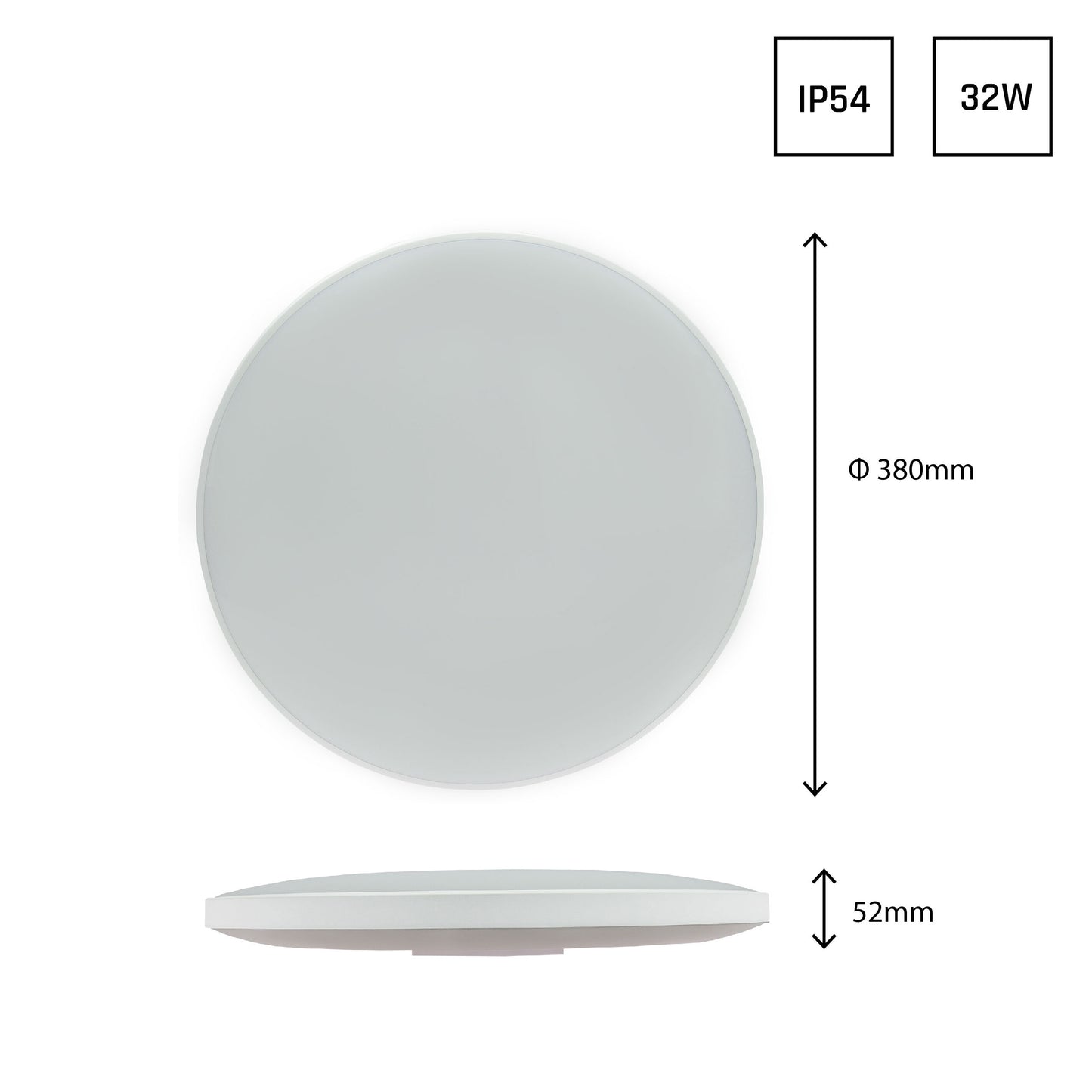 LED NYMPHEA RINGS schwarz &amp; weiss Deckenleuchte IP54 32W 3450lm Kaltweiss 6000K rund