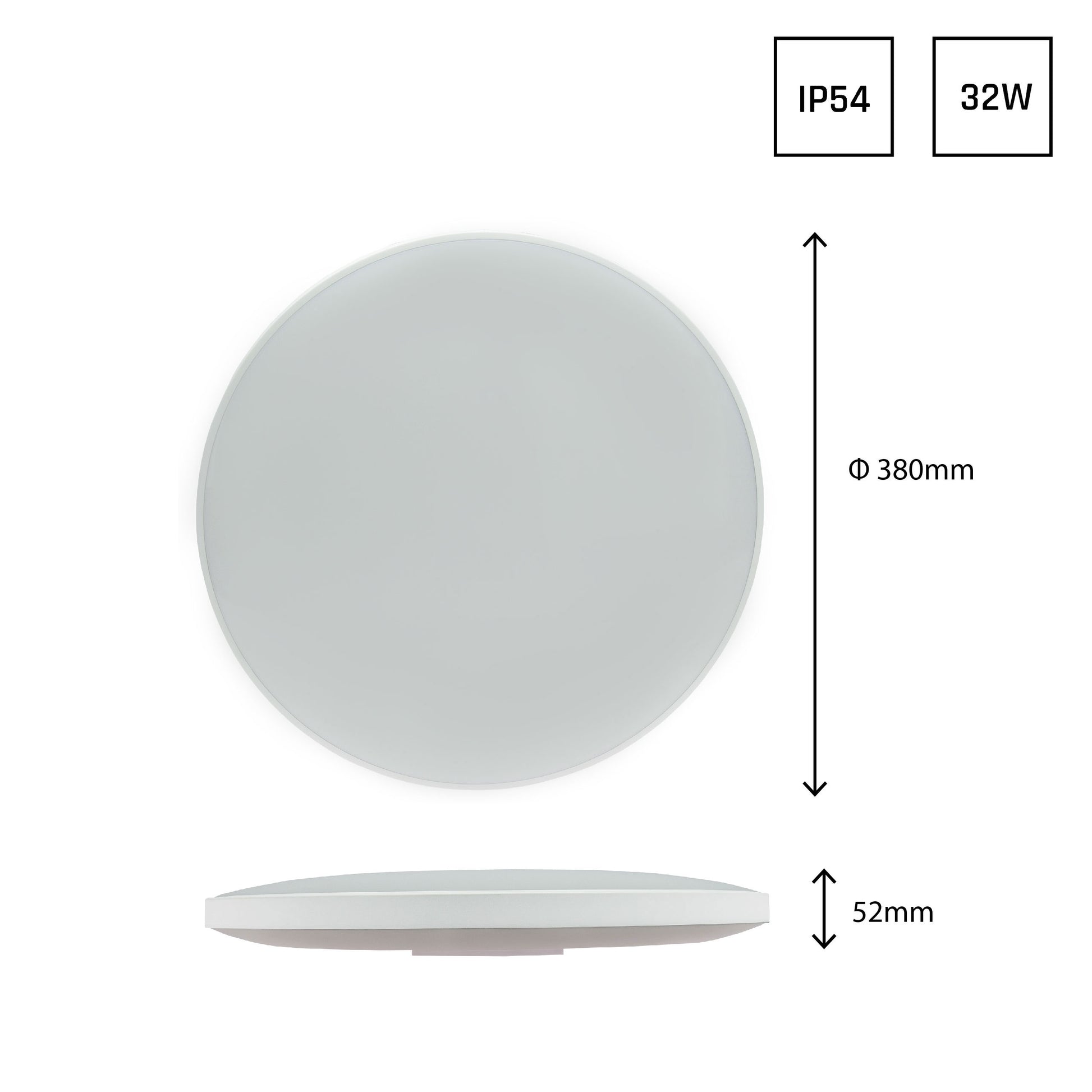 LED NYMPHEA RINGS schwarz &amp; weiss Deckenleuchte IP54 32W 3450lm Kaltweiss 6000K rund