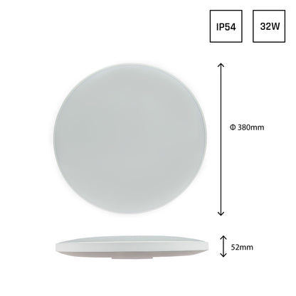 LED NYMPHEA RINGS schwarz &amp; weiss Deckenleuchte IP54 32W 3450lm Kaltweiss 6000K rund
