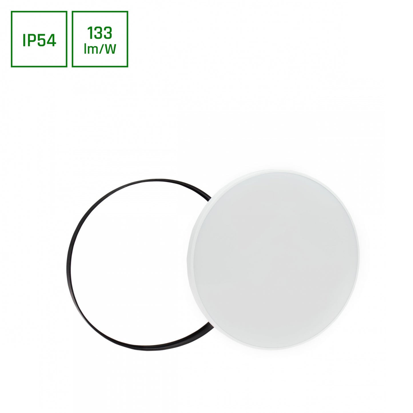 LED NYMPHEA RINGS schwarz &amp; weiss Deckenleuchte IP54 40W 5300lm Neutral 4000K rund
