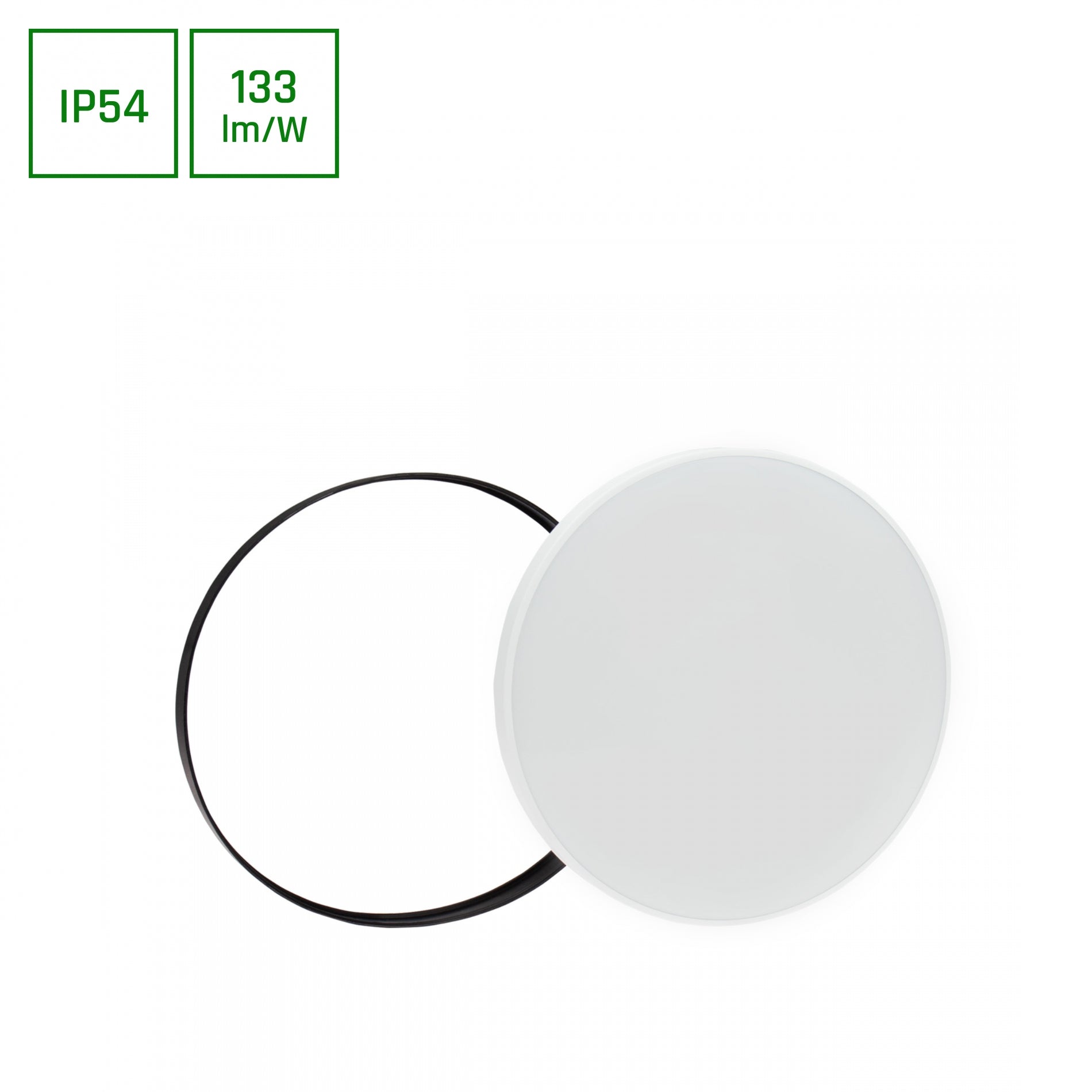 LED NYMPHEA RINGS schwarz &amp; weiss Deckenleuchte IP54 40W 5300lm Neutral 4000K rund