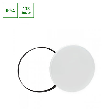 LED NYMPHEA RINGS schwarz &amp; weiss Deckenleuchte IP54 40W 5300lm Neutral 4000K rund