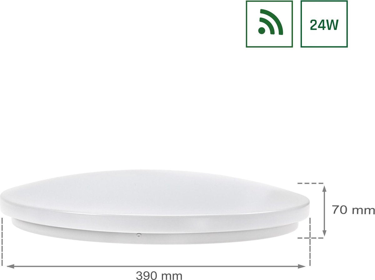 LED NYMPHEA SMART Home Deckenleuchte 24W rund weiss 1840lm Alexa Google Warm bis Kalt 2600K-6000K DIMMBAR