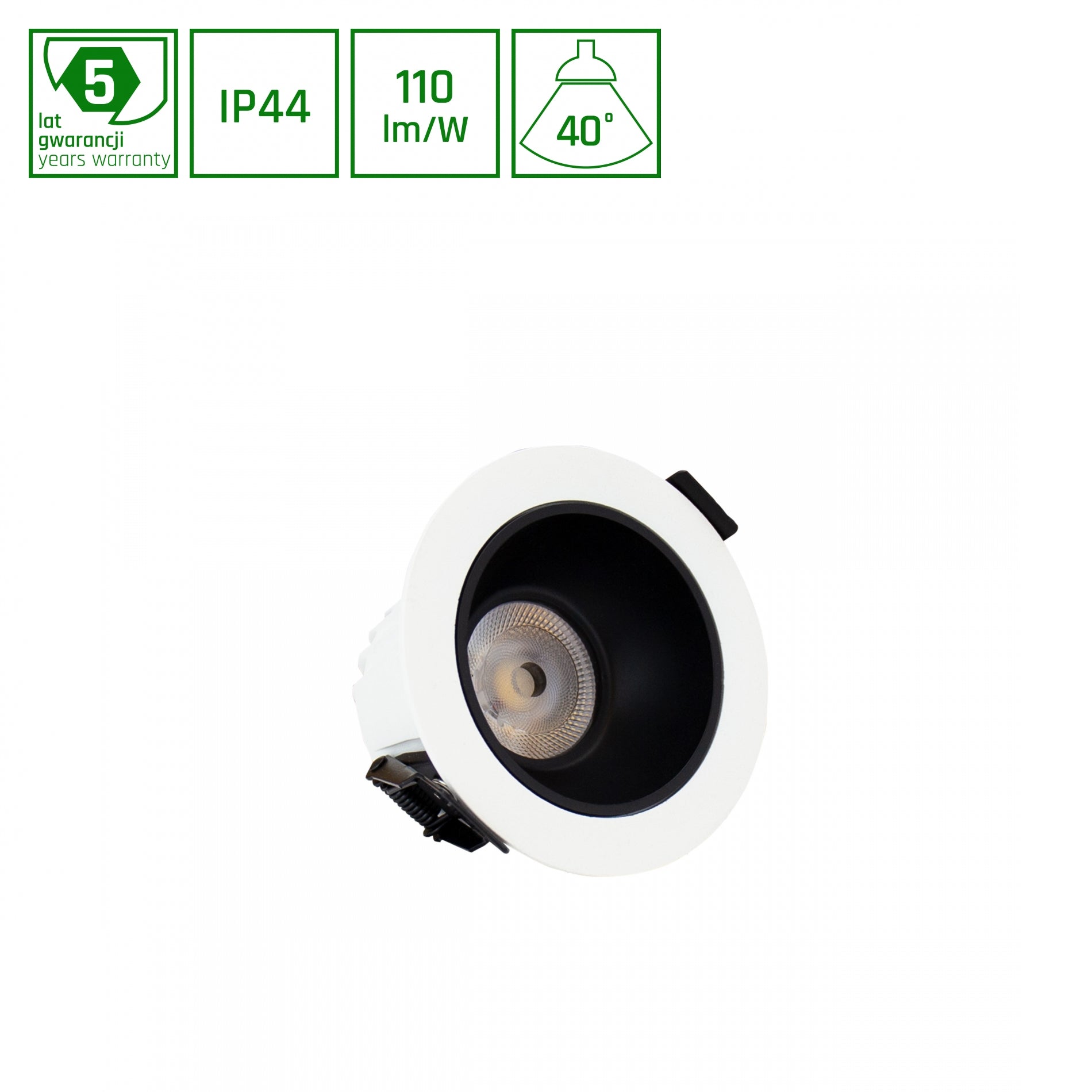LED Orbito Einbaustrahler 10W rund 40° 1200lm weiß IP44 Badezimmerleuchte UGR&lt;19 Warmweiss 3000K