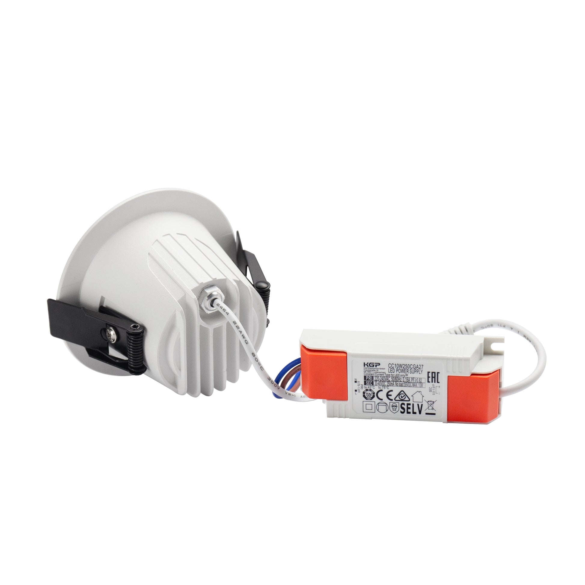 LED Orbito Einbaustrahler 10W rund 40° 1200lm weiß IP44 Badezimmerleuchte UGR&lt;19 Warmweiss 3000K