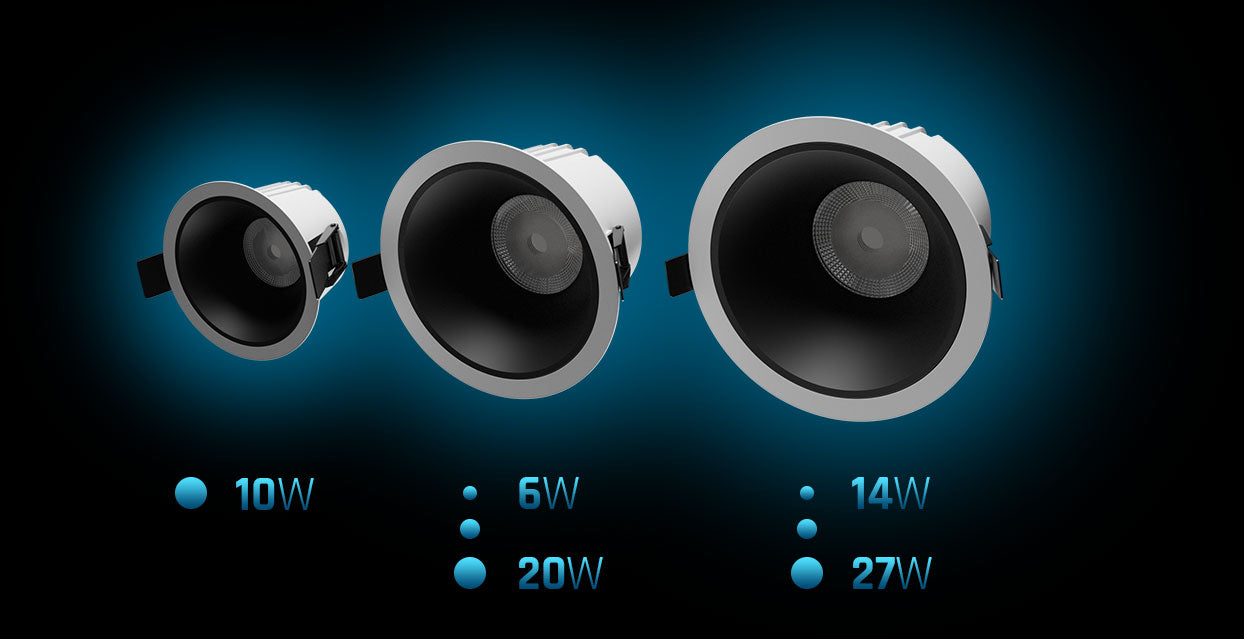 LED Orbito Einbaustrahler 14-27W rund 40° DIP SWITCH 3250lm weiss IP44 Badleuchte UGR&lt;19 Neutral 4000K