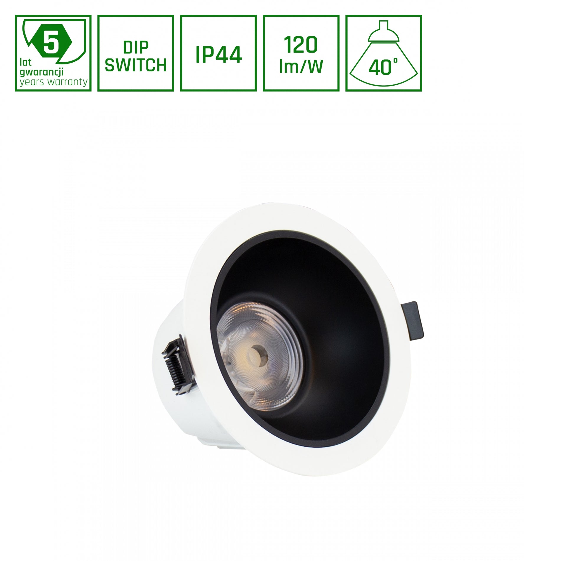 LED Orbito Einbaustrahler 6-20W rund 40° DIP SWITCH 2400lm weiss IP44 Badleuchte UGR&lt;19 Neutral 4000K