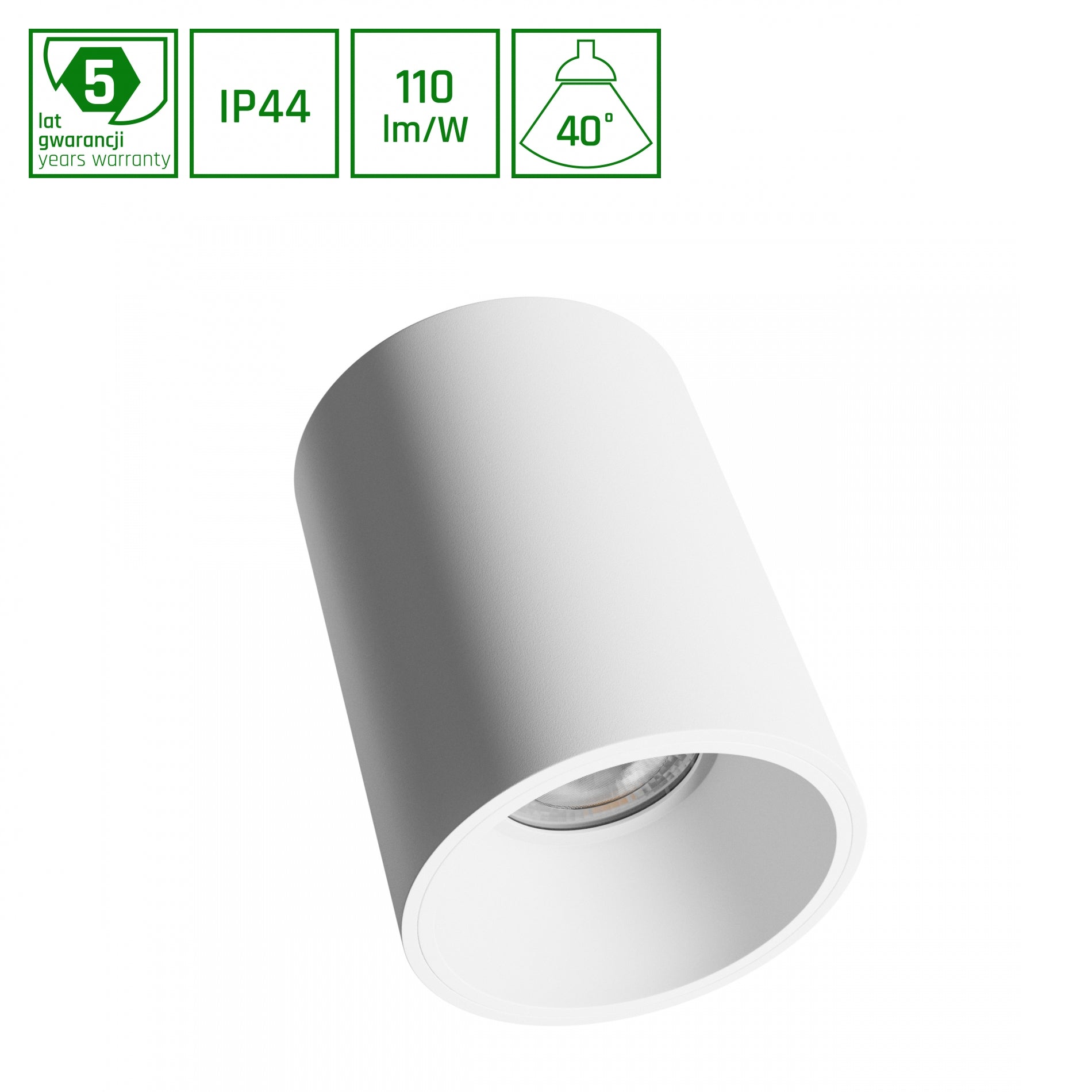 LED Orbito Surface Deckenleuchte 10W rund 40° 1100lm weiss IP44 Aufbau UGR&gt;19 Warmweiss 3000K