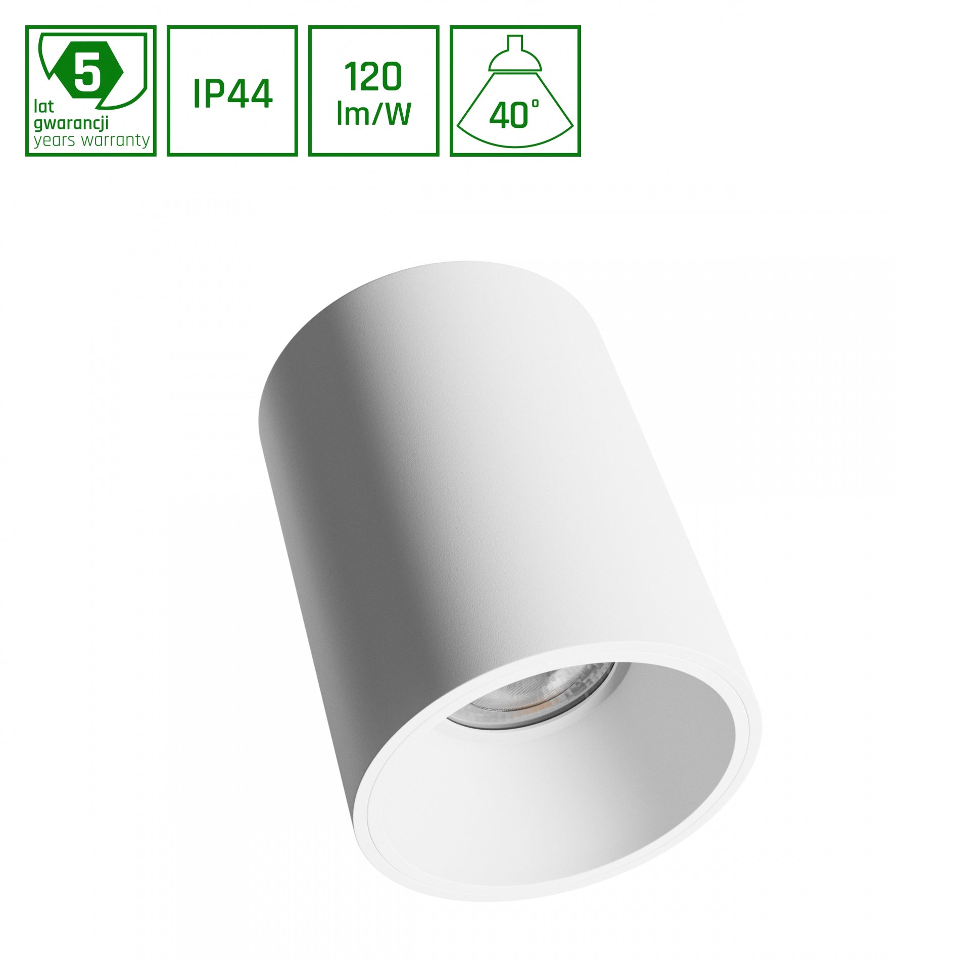 LED Orbito Surface Deckenleuchte 10W rund 40° 1200lm weiss IP44 Aufbau UGR&gt;19 Neutralweiss 4000K