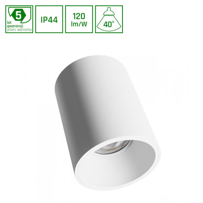 LED Orbito Surface Deckenleuchte 10W rund 40° 1200lm weiss IP44 Aufbau UGR&gt;19 Neutralweiss 4000K