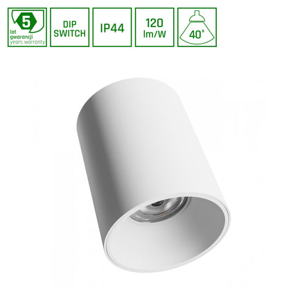  LED Orbito Surface Deckenleuchte 14-27W rund 40° DIP SWITCH 3250lm weiss IP44 Aufbau UGR&gt;19 Neutralweiss 4000K