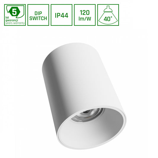  LED Orbito Surface Deckenleuchte 14-27W rund 40° DIP SWITCH 3250lm weiss IP44 Aufbau UGR&gt;19 Neutralweiss 4000K
