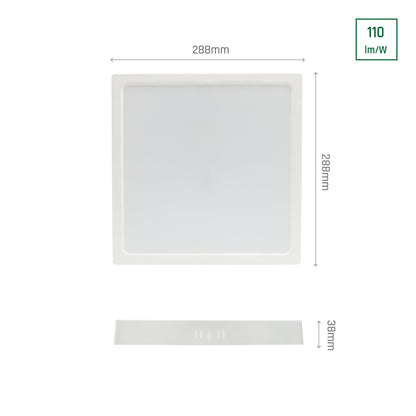 LED Panel Algine 24W eckig weiss 2650lm Deckenleuchte IP20 Neutralweiss 4000K