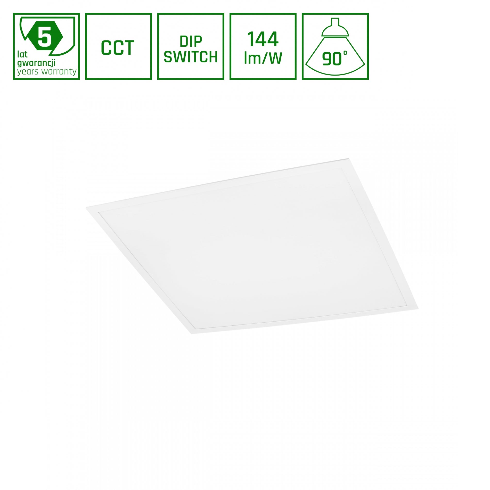LED Panel Algine 25W/40W/45W eckig 62x62cm DIP-Switch 6500lm UGR&lt;19 weiss 90° IP20 3000-6000K CCT