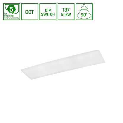 LED Panel Algine 26W/36W/46W eckig 30x120cm DIP-Switch 6300lm UGR 19 weiss 90° IP20 3000-6000K CCT