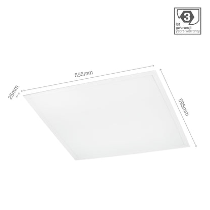 LED Panel Algine 40W eckig 60x60cm weiss 4600lm 120° IP20 Warmweiss 3000K