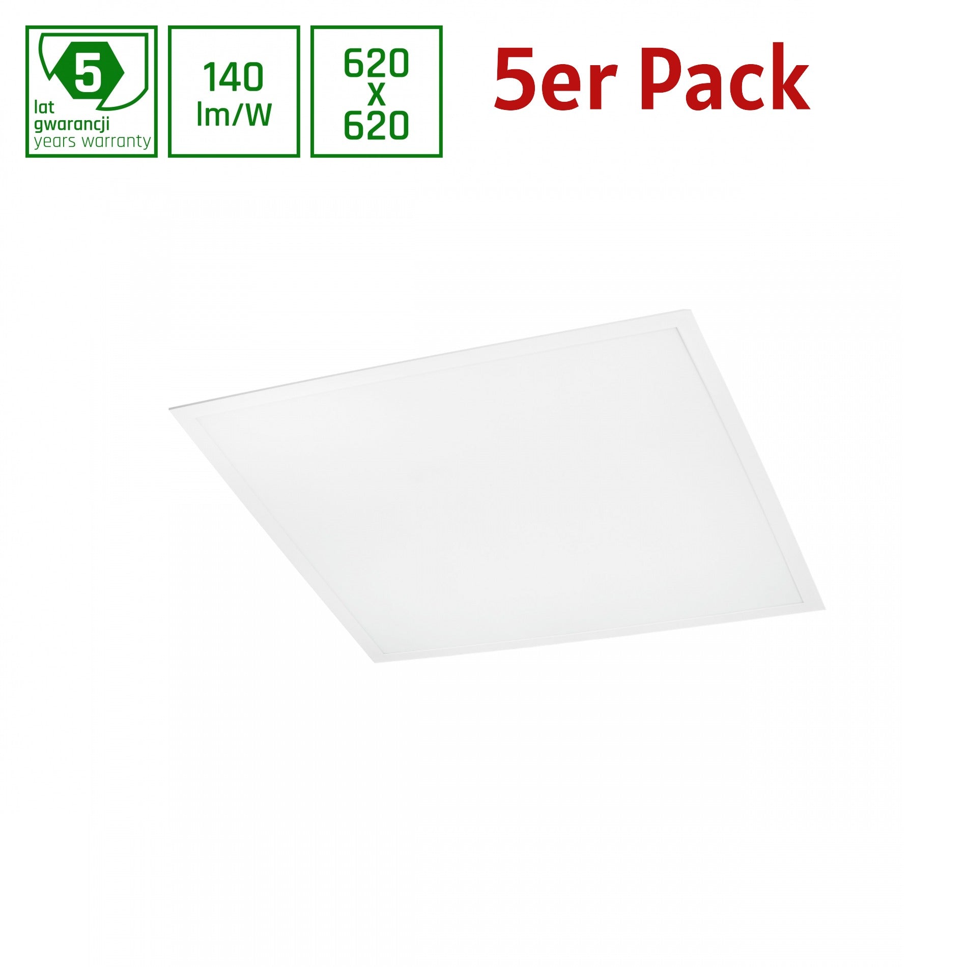 LED Panel Algine Backlight 30W eckig 62x62cm UGR<19 4200lm 120° IP20 Kaltweiss 6000K