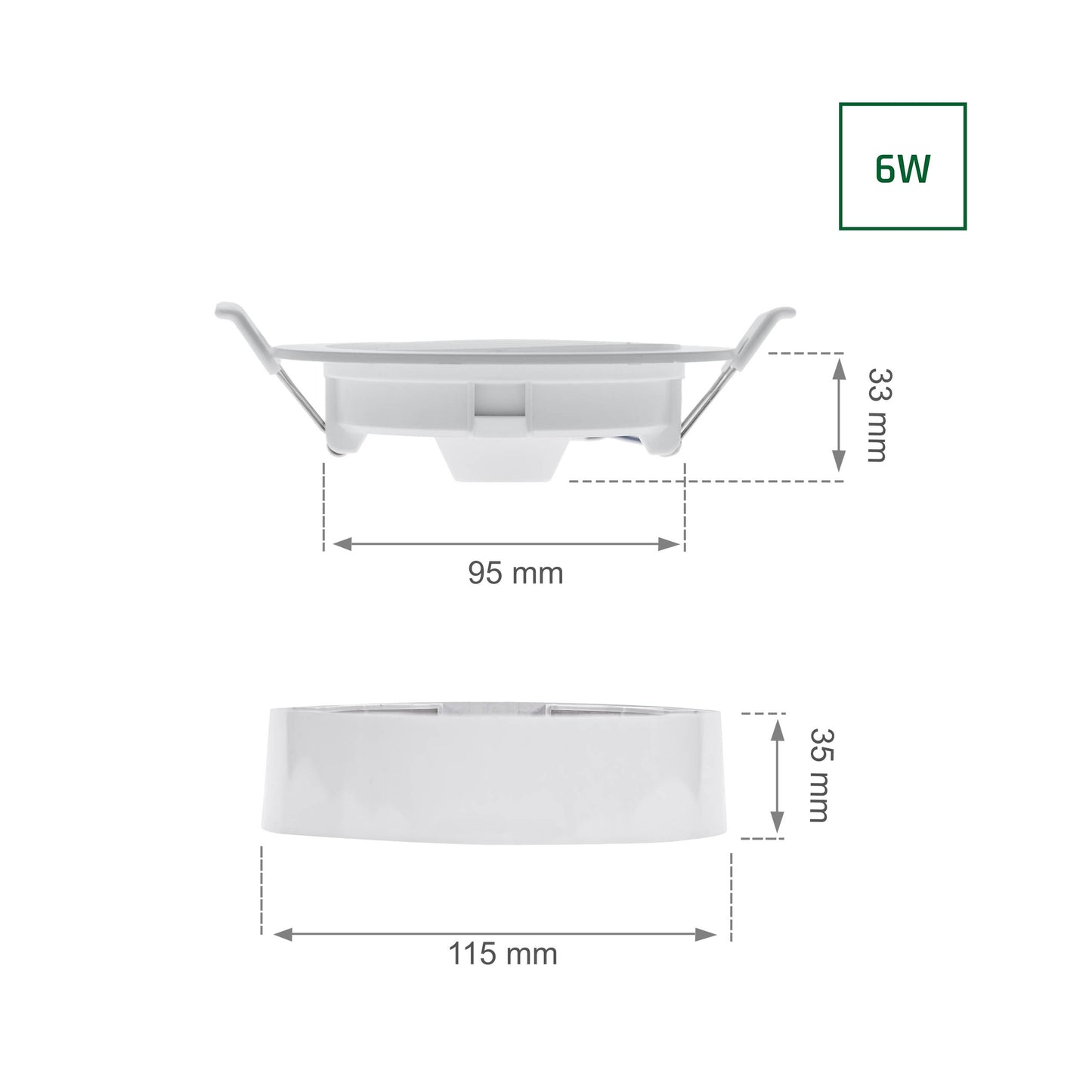 LED Panel Algine Einbauleuchte 6W rund weiß 750lm Deckenleuchte IP20 Neutralweiss 4000K