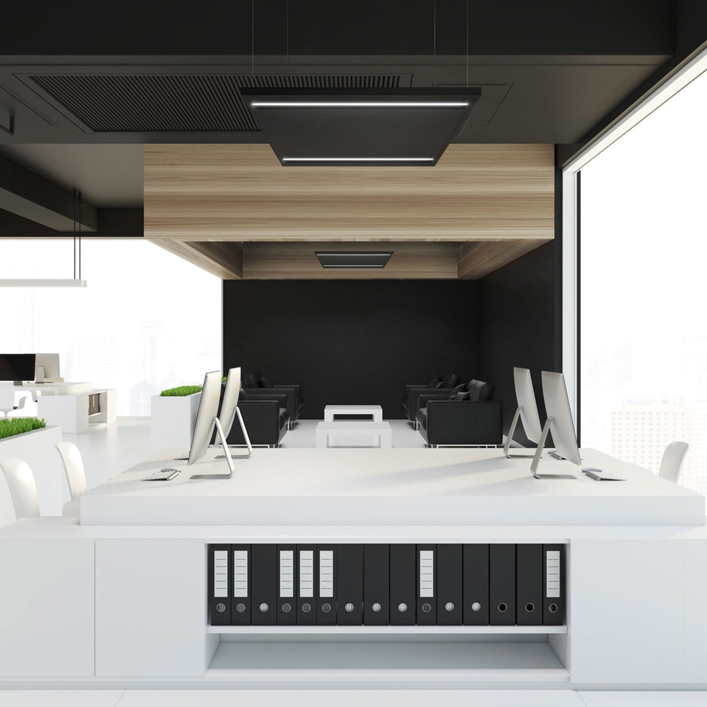 LED Panel Algine Line 44W eckig 60x60cm UGR&lt;16 schwarz 5700lm 70° IP20 Neutralweiss 4000K