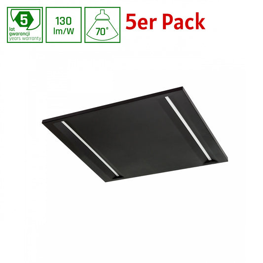 LED Panel Algine Line 44W eckig 60x60cm UGR&lt;16 schwarz 5700lm 70° IP20 Neutralweiss 4000K