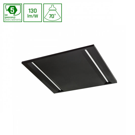 Spectrum LED Panel Algine Line 44W eckig 60x60cm UGR<16 schwarz 5700lm 70° IP20 Neutralweiss 4000K