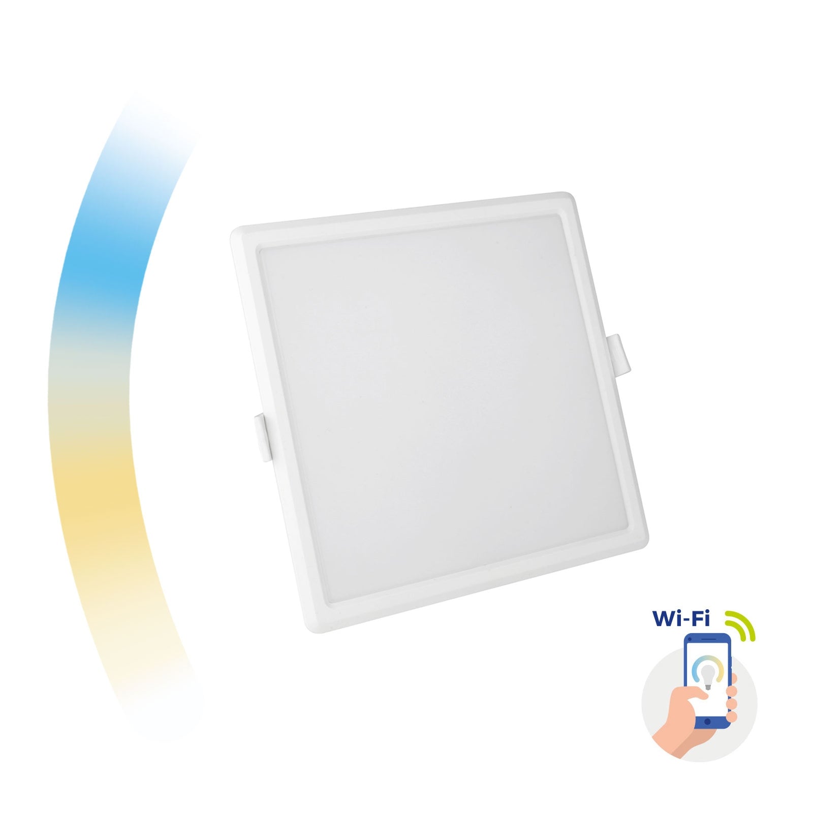 LED Panel SMART Home Einbauleuchte 12W eckig weiss 1150lm Alexa Google Warm bis Kalt 3000K-6500K DIMMBAR