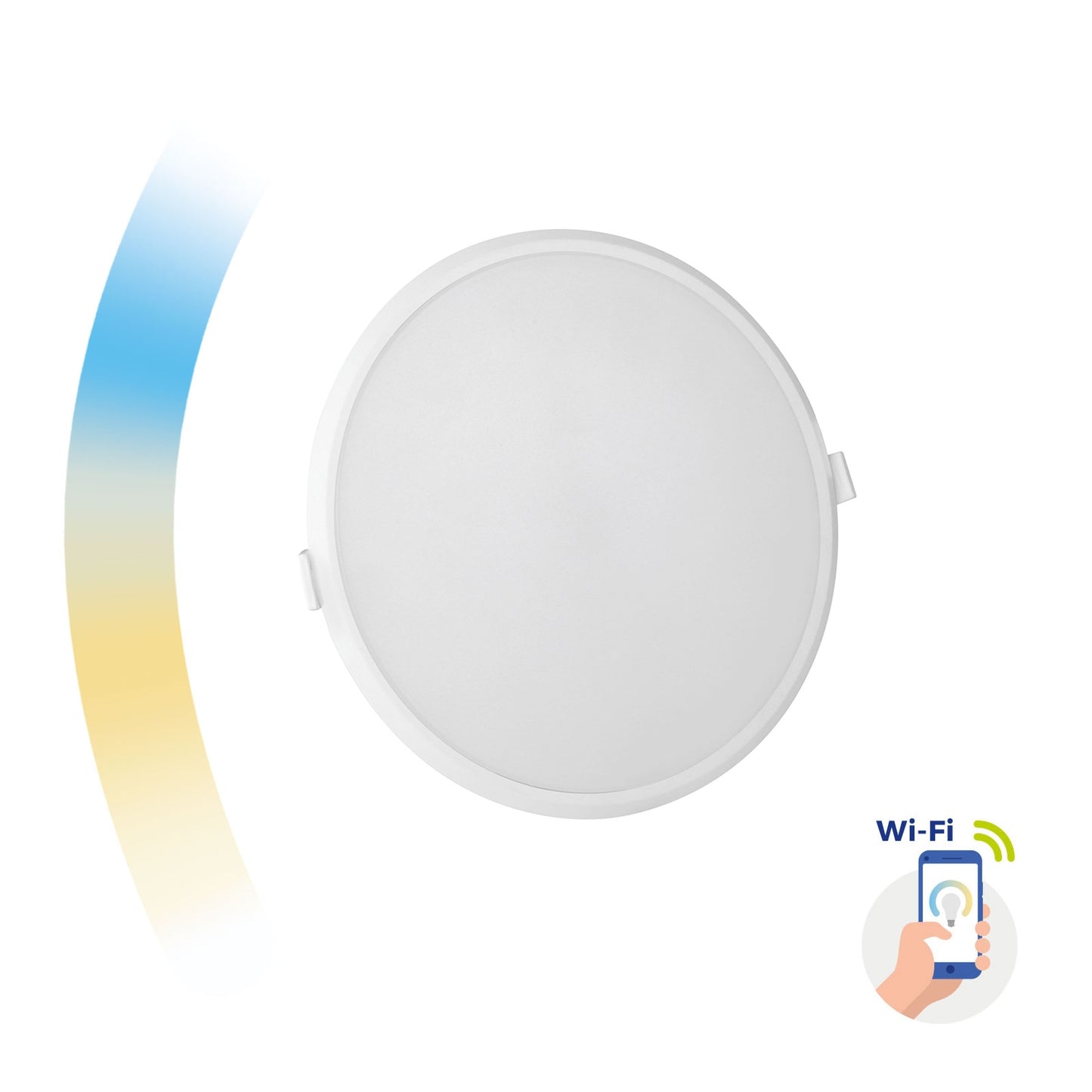 LED Panel SMART Home Einbauleuchte 22W weiss rund 2000lm Alexa Google Warm bis Kalt 3000K-6500K DIMMBAR