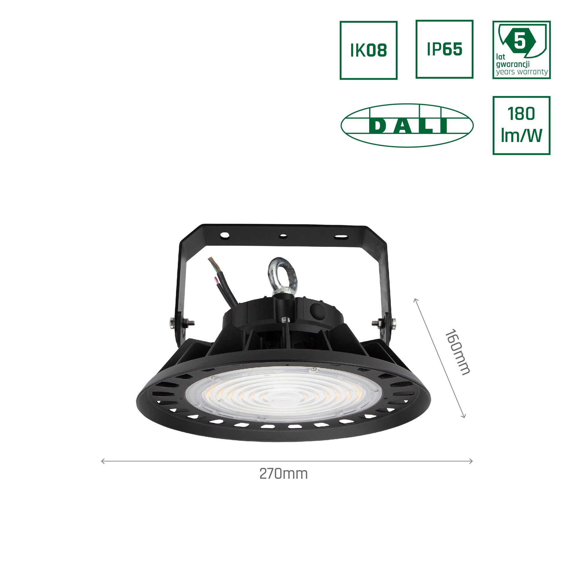 LED PLATEO 3 HIGH BAY 100W Hallenleuchte 18000lm schwarz 90° 230V IP65 IK08 Neutralweiss 4000K DALI