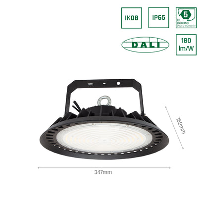 LED PLATEO 3 HIGH BAY 200W Hallenleuchte 36000lm schwarz 90° 230V IP65 IK08 Neutralweiss 4000K DALI