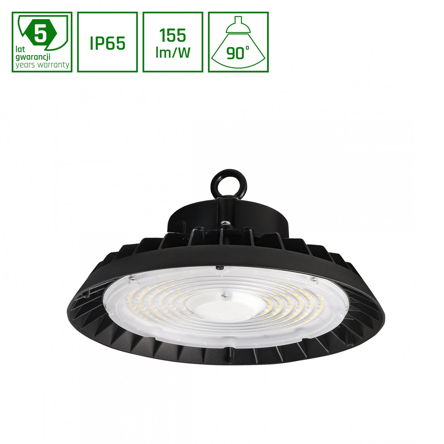 LED PLATEO 4 HIGH BAY 100-200W Hallenleuchte 31000lm schwarz 90° 230V IP65 Industrieleuchte IK09 Kaltweiß 6500K 0-10V DIMMBAR