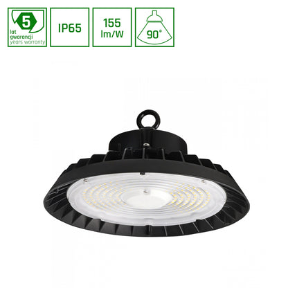 LED PLATEO 4 HIGH BAY 100-200W Hallenleuchte 31000lm schwarz 90° 230V IP65 Industrieleuchte IK09 Kaltweiß 6500K 0-10V DIMMBAR