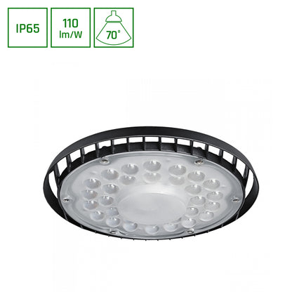 LED PLATEO SUN 4 HIGH BAY 105W Hallenleuchte 11550lm schwarz 70° 230V IP65 Industrieleuchte IK06 Neutralweiß 4000K